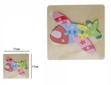 Puzzle 3D En Bois Forme D'Avion Coloré Jeu Pour Enfants