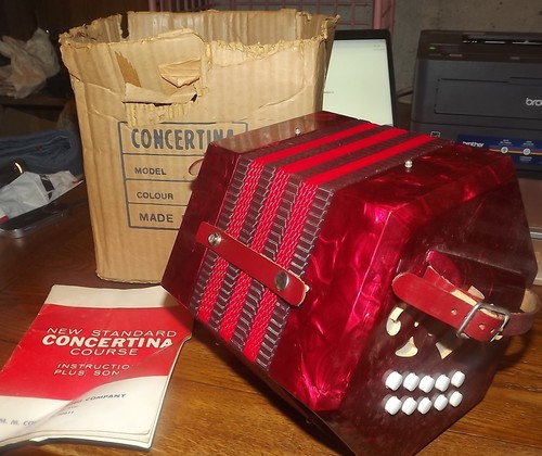 Vintage concerina anglo red - anglo,