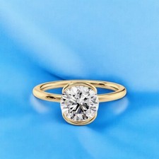 Bague de fiançailles de mariée taille ronde 2 carats créée par IGI Lab diaman...