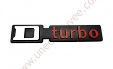 LOGO " D TURBO " POUR PEUGEOT 309 - 205 TURBO DIESEL MONOGRAMME ROUGE - NOIR - G