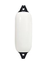 PLASTIMO Pare-Battage Fender 2 Anneaux 14x53cm Blanc Embouts Noirs Bateau Mer