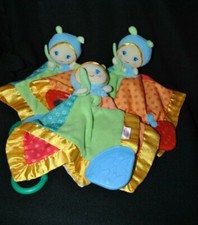 Lot 3 peluche doudou plat éveil luxi luciole PLAYSKOOL anneaux dentition TTBE