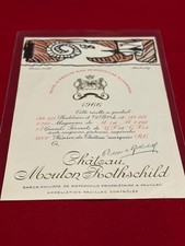Etiquette vin Mouton Rothschild 1966 Bordeaux Pauillac spécimen - Voir ma liste