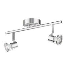 Plafonnier LEONIS à deux flammes avec ampoules LED GU10 de 535lm chacune, blanc