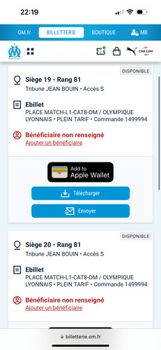 Billets match foot - billets, de