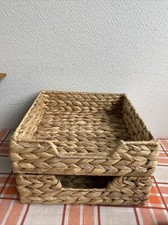 2 Corbeilles Panier En Jacinthe D’eau Deco Bohème Rangement 