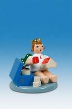 Figurine en Bois Ange Assis