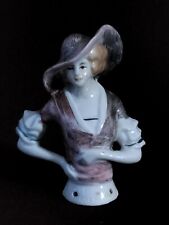Joli Miniature buste de femme, poupée en porcelaine peinte, Germany début XXÈME 
