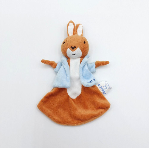 Doudou plat lapin marron blanc