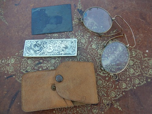 Lot ancien binocle - lot, plaqué