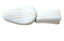 Motos cuir véritable blanc + siège style Pad Tuck & Roll Bates expédition le ...