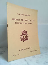 Catalogue de vente Tableaux Anciens Meubles -Objets D'art  22 Octobre 1972