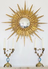 Bougeoirs / chandeliers époque XIXe en bronze doré massif, fûts en porcelaines.