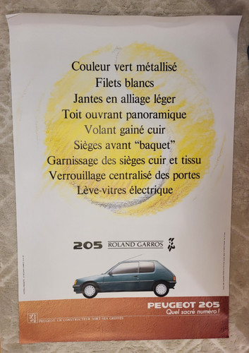 Affiche peugeot 205 roland - affiche,