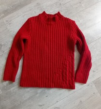 Pull vintage rouge foncé pure laine Bergère  de France
