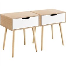  Lot de 2 Tables de Chevet Scandinave Table de Nuit Bout de Canapé 1 Tiroir
