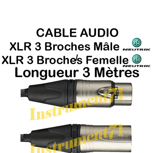 Câble xlr broches mâle - broches,