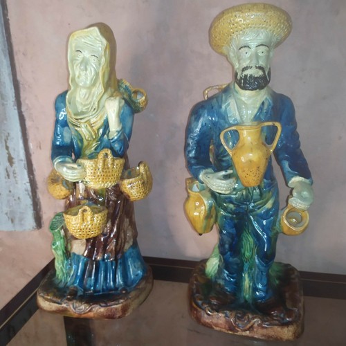 Paire statue ancienne en - paire,