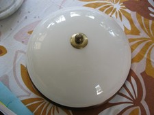 Ancien plafonnier/Applique verre/bois Vintage lustre luminaire Lampe 28 Cm