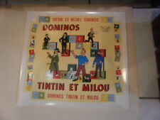 DOMINOS TINTIN&MILOU Affiche épreuve d'imprimeur pour dessus boîte jeu Noël Mont
