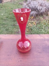 grand vase opaline rouge et