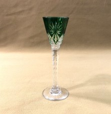 verre liqueurs cristal overlay SAINT LOUIS doublé VERT modèle NELLY taille 7069