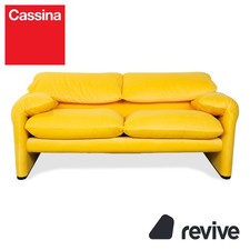 Cassina Maralunga Tissu Deux Places Canapé Jaune Canapé Manuel Fonction Neubezug