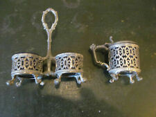 ANCIEN RARE SALIÈRE MOUTARDIER ÉTAIN ARGENTÉ 1899 1920 DIXON SHEFFIELD ANGLAIS