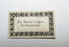 RARE RELIQUAIRE PAPIER PASSION JESUS GETHSEMANI sceau 19ème paper reliquary seal