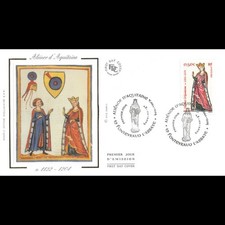 FDC soie - Aliénor d'Aquitaine - 28/2/2004 Fontevraud l'Abbaye