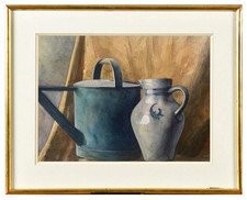 ANCIEN ET SUPERBE DESSIN NATURE MORTE ART POPULAIRE ALSACE DEBUT DU XX° (11)