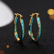 Paire de Boucles d'oreille Turquoise pour Femme