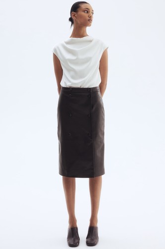 Jupe longue simili cuir - jupe,