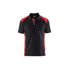 Polo piqué noir & rouge
