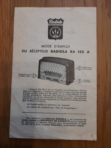 Mode emploi feuillet radiola - mode,