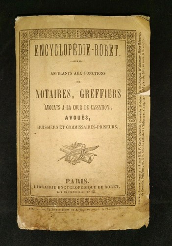 Encyclopédie roret notaires - encyclopédie,