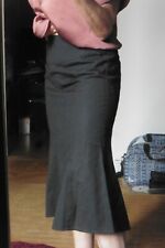 Neuf - Jupe créateur ER Couture en lin noir T 36-38 mi-longue à pans évasés