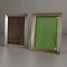 Paires de cadre photo en  argent Guilloché massif 800 et Acajou année 1960 N 3