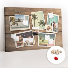 Tableau d'affichage Tableau en liège Punaises 120x80 Photos polaroïd