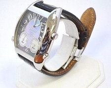 W563-Polanti 3 Time Zones 45mm Stainless Steel Wristwatch 3Z-102 MOP