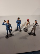 Lot De 4 Figurine Pilote De Course ( Scalextrix ? ) 5cm Plastique