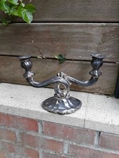 Chandelier Candélabre 2 bras Métal argenté Rocaille