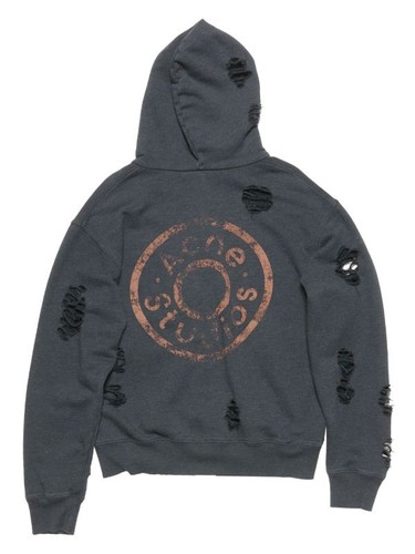 Acne studios black logo hoodie - studios,