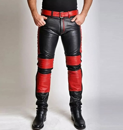 Pantalon cuir motard - en,