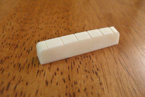 Guitar nut bone - bone, slotted