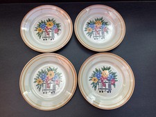 4 assiettes à dessert HBCM modèle Fleuri