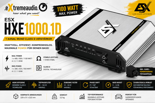 Amplificateur esx hxe1000 - amplificateur, hxe1000.1d