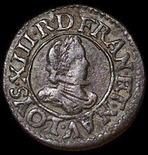 Denier Tournois Louis 13 1619 G