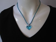 Collier pendentif coeur Lalique en cristal et argent 925