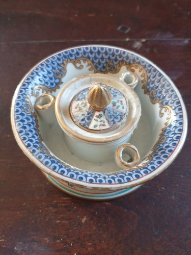 Encrier ancien porcelaine - encrier,